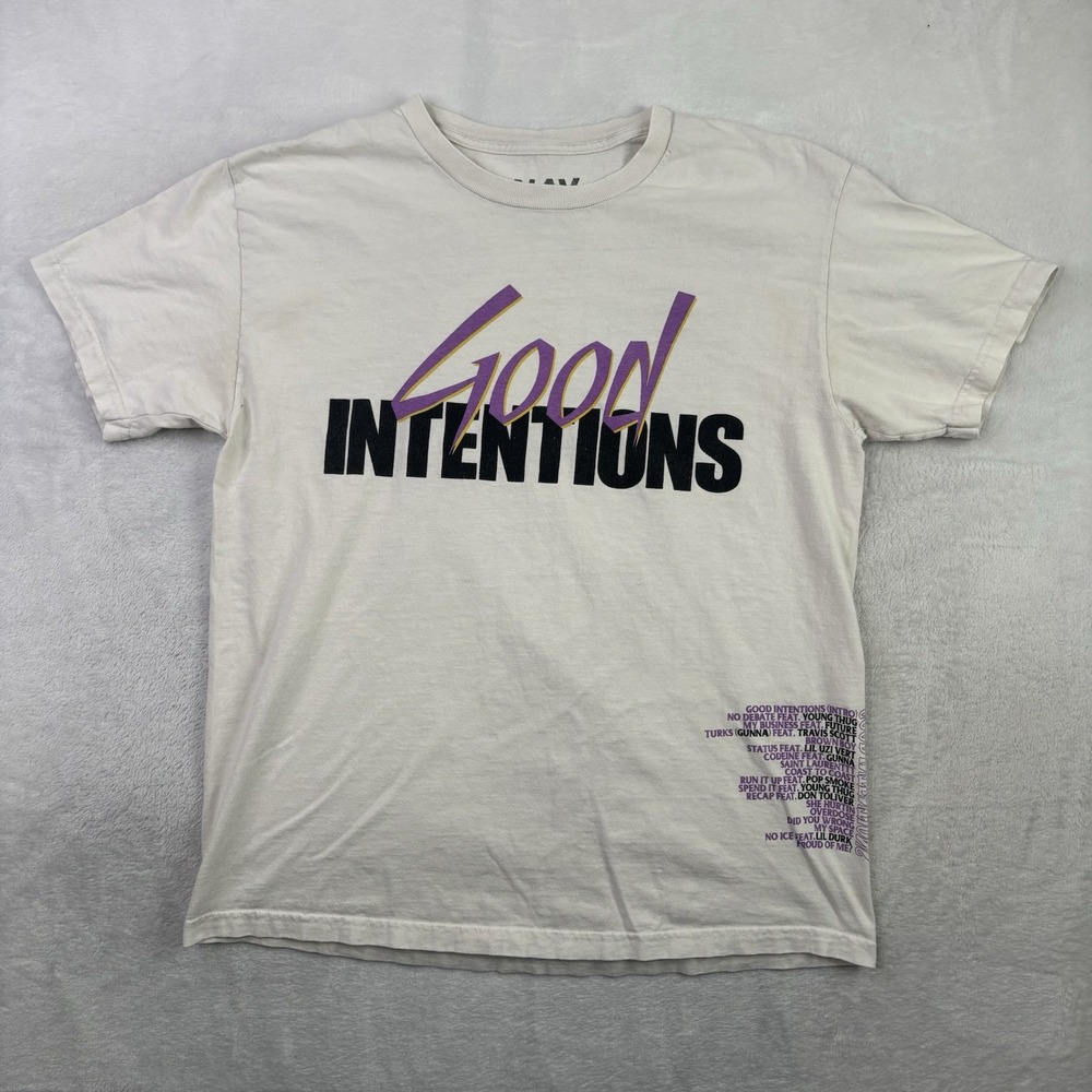 NAV Good Intentinons VLONE White Short Sleeve Graphic Shirt Men's Large